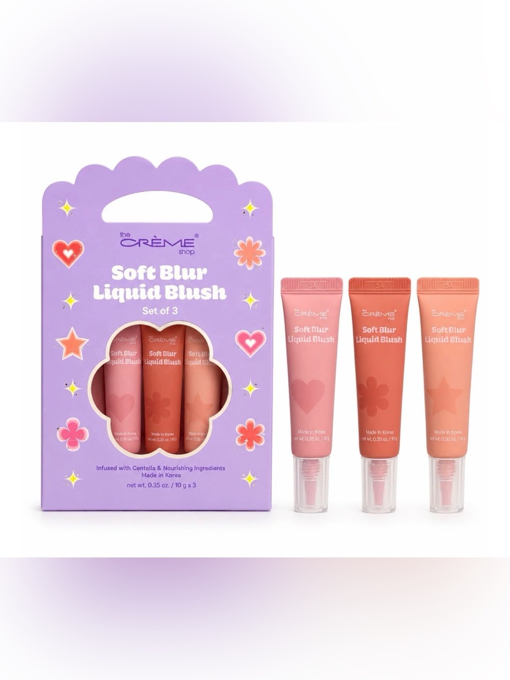 The Crème Shop Soft Blur Liquid Blush Trio — Pink & Peach